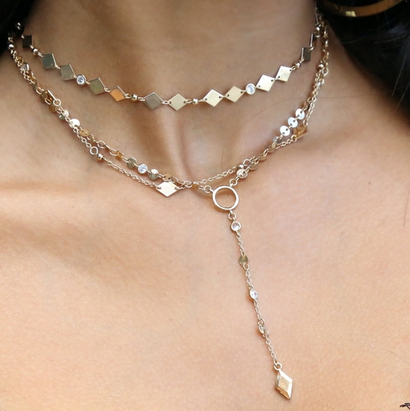 ettika Jewelry - Ettika Diamond In The Desert 18k Gold Plated Necklace Set